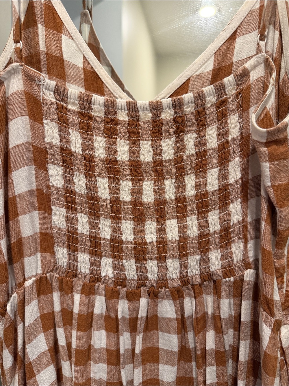 a new day brown and White Gingham Button-Front Maxi Dress - Picture 5 of 7